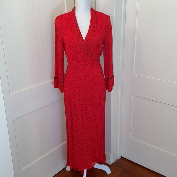 ⭐️New⭐️Ganni Wrap Midi Dress - Picture 12 of 16